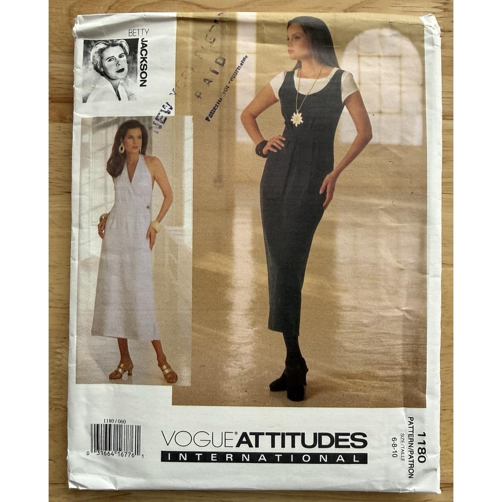 Vogue Attitudes International Betty Jackson Pattern 1180 Dress Jumper & Top 6-10